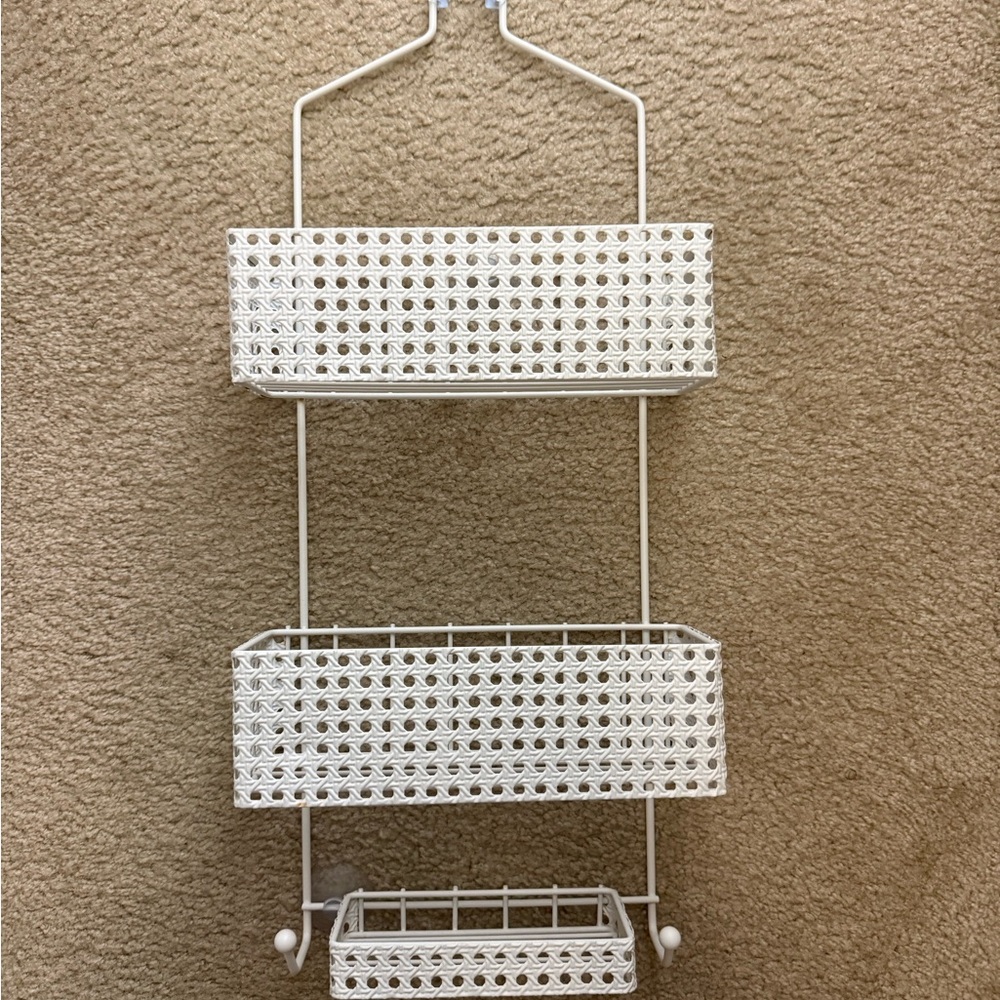 White Hanging Basket Organizer/Shower